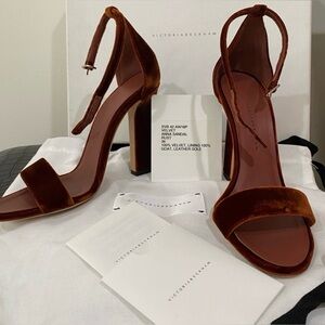 Victoria Beckham velvet heels sandals